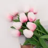 Tulipán de Simulación PU Sintético Flor Artificial Soportes Colores Boda Decoración Suave Fábrica de Arte Floral Suministro al por Mayor