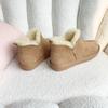 Botas de Nieve de una Pieza para Hombre de Piel de Oveja de Caña Baja para Otoño e Invierno, Zapatos de Hombre Gruesos de Terciopelo Cálidos, Botas de Hombre Slip-On para Conducir