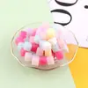 Acrílico Furo Inclinado Quadrado Gelatina Contas Soltas Miçangas DIY Elásticos de Cabelo para Crianças Pulseiras Colares Materiais para Joias Acessórios