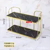 Estante de Almacenamiento para Baño, Encimera de Lavabo Arte de Hierro Doble Capa Estante de Almacenamiento para Gel de Ducha Inodoro, Acrílico de Múltiples Capas