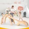 Cama de Balanço com Arco Divertido de Escorregar, Grande Academia de Escalada, Brinquedo de Escalada Montessori de Aprendizagem para Crianças