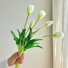 5 Flores Tulipanas Artificiais de Borracha Macia de Alta Qualidade, Arranjos de Flores Artificiais, Buquês de Flores Decorativos, Frete Transfronteiriço no Atacado