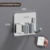 Soporte para Mopa Sin Taladro Acero Inoxidable 304 Gancho Clip para Mopa Cocina Baño Inodoro Clip de Almacenamiento para Escoba Montado en Pared