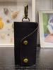 Bolsa Sencilla de Piel Suave para Llaves de Hombre, Portallaves de Puerta Vintage de Latón para Mujer, Piel de Vaca de Primera Capa, Colgante para Cinturón, Multicolor Hecho a Mano