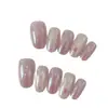 Ling Luo OriginalRoxo claro doce e suave com brilho de bolinhas e estrelas estilo gatinho iluminador unhas postiças artesanais para venda no atacado