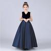 Vestido de Concierto para Banda de Viento Infantil, Vestido Negro para Niñas, Vestido de Presentadora para Concierto de Piano, Vestido para Concierto de Violonchelo