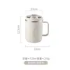Caneca Térmica de Aço Inoxidável 304, Copo de Beber Estudante de Aparência Sofisticada com Alça e Tampa, Copo de Água de Grande Capacidade