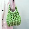 Bolso Tejido de Hilo Central de Terciopelo de Cristal, Bolso Tejido Hecho a Mano, Bolso de Terciopelo, Bolso Cruzado Xiaohongshu DIY, Cojín