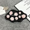 2025 Zuecos Populares Hebilla de Zapato Estilo Dulce Resina Rosa Puff Rosa DIY Joyería Removible Flor de Zapato