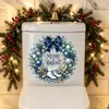 Cubierta de asiento de inodoro con temática de hielo y nieve azul y blanca premium, pegatina decorativa autoadhesiva para baño e inodoro