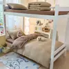 Juego de ropa de cama de cuatro piezas de algodón lavado, estilo nórdico simple con bordes festoneados, funda de edredón y sábana bajera, juego de tres piezas para dormitorios de estudiantes, adecuado para todas las estaciones