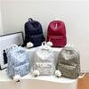 Mochila Escolar Transfronteiriça Estilo Preguiçoso Feminina Grande Capacidade Estudante Design de Nicho Mochila Simples e Versátil Mochila de Alto Valor