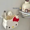 Nueva caja de almacenamiento de pared de dibujos animados, linda caja de almacenamiento de gatito, estante de almacenamiento de pared para baño sin perforaciones