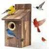 Casa de pájaros de madera caja de cría para periquitos, cacatúas, agapornis, loros, nido de pájaro, casa de madera, jaula de pájaros