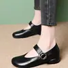 Zapatos Mary Jane estilo francés, nuevo modelo otoño 2026, piel suave, cómodos, versátiles, retro, de corte bajo, zapatos de piel con suela blanda para madres