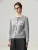 ¡Estilo artístico casual! Elegante cárdigan corto de cachemira para mujer, chaqueta suéter tejida, cuello redondo, casual de otoño e invierno