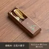 Conjunto de cerimonial de chá em madeira maciça de nogueira, acessórios de chá Kung Fu, ferramentas para preparo de chá, faca de chá de metal, pinça de chá, agulha de chá