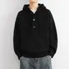 Suéter para hombre URSBOB de otoño e invierno, jersey con capucha de corte holgado, tejido de punto liso, suéter de punto juvenil con un toque de alta gama para usar como prenda exterior