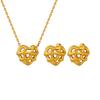 Winding Heart Estilo Japonês Coreano ins Estilo Chapeado 18K Ouro Titânio Aço Pêssego Coração Pingente Colar Personalizado All-match Brincos Joias Set