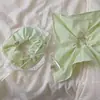 Scrunchie Cuadrado a Cuadros Verdes Estilo Bosque para Mujer, Lazo Fresco para el Cabello de Primavera y Verano, Elegante Accesorio para Moño Bajo