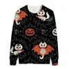 Comercio exterior popular suéter de manga larga con cuello redondo serie divertida de Halloween cabeza de calabaza impresión 3D