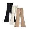 2026 Novo Estilo Garota Popular Calça Flare Slim de Cintura Alta Coreana com Forro de Lã, Alta Elasticidade, Engrossada, Emagrecimento, Calça Casual Estilosa