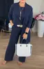 Comercio Exterior Europeo y Americano Ropa Femenina Transfronteriza Artículo Más Vendido en Amazon: Cárdigan de Punto, Pantalones de Pierna Ancha, Conjunto de Tres Piezas Tallas Grandes
