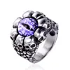 Joyería más vendida: Anillos de moda retro personalizados de titanio con ojo de rubí para hombres y mujeres, estilo europeo y americano