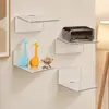 2027 Guarda-roupa Pequeno de Acrílico Prateleira Flutuante de Parede Rack de Armazenamento Decoração de Sala de Estar Suporte de Exibição Prateleira de Armazenamento para Banheiro