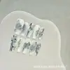 Pintura a tinta viñeteado azul nuevo estilo chino bambú manicura armadura para mano pequeña fresca antigua estilo nacional 2024 nuevo estilo