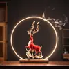 Novos Enfeites de Cervo da Sorte Grandes de Cerâmica Estilo Chinês Cervo Sika Sala de Estar Armário de Vinho Entrada Escritório Mesa Decoração de Alto Padrão