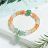 Estilo Étnico Xinjiang Hotan Jade Natural de Seda Dorada Pulsera de Cuentas de Calabaza Colorida Pulsera con Colgante de Calabaza Suministro en Vivo