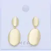 Pendientes de Aguja de Plata Transfronterizos Pendientes de Color Oro Real que Conservan el Color para Mujer Geométricos Redondos Cuadrados Ovalados Aleación Exquisitos Pendientes Brillantes