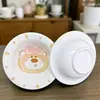 Nuevo Plato Cerámico con Dibujos Animados Bajo Esmalte de 4.5 Pulgadas con Borde Enrollado Lindo Para Uso Doméstico Alta Apariencia Plato para Postres Celebridad de Internet
