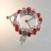 Pulseira Popular da Série Floral Carmesim Estilo Chinês, Coroa Doce Vermelha, Presente Ins de Alto Nível para Pulseira de Namorada