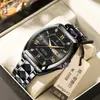 Poedagar/Baidaqia Nuevo Reloj para Hombre Impermeable Luminoso Forma de Barril Cuarzo Correa de Acero Doble Calendario Reloj de Pulsera