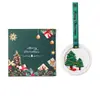Caixa de Presente de Natal com Velas Aromáticas Sem Chama Óleo Essencial Decoração de Atmosfera de Natal para Casa Purificador de Ar Gardênia Fragrância de Longa Duração