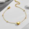 Nova versão coreana de tornozeleira de aço inoxidável dourado amor tridimensional para mulheres, tornozeleira de aço titânio em forma de coração da moda, bijuterias da moda