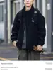 Chaqueta de Polar con Cuello Alto Estilo Japonés Marca de Moda de Hong Kong para Hombre Otoño e Invierno Polar Doble Cara Cárdigan de Pareja Sudadera Casual