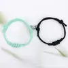 Pulseira Magnética Ajustável para Casal Melhor Amigo Linha Milanesa Nó de Diamante Adsorção Magnética Pulseira Joia Exclusivo de Comércio Exterior