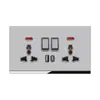 Painel de tomada britânico de vidro ultrafino galvanizado versão de Hong Kong interruptor de luz 13a padrão britânico de Hong Kong com USB controle duplo um-dois