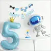 Globos Azules con Números de 40 pulgadas Empacados Individualmente Accesorios para Fotos de Fiesta Infantil Decoración de Cumpleaños Diseño de Escena