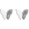 Brincos pequenos frescos estilo Mori japonês e coreano personalidade simples doce brincos de borboleta de prata lisa escovada brincos brincos joias