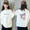 Camiseta de Manga Larga Versátil de Algodón Puro para Niñas 2026 Nueva Colección Primavera y Otoño Estilo Coreano Casual Camiseta Básica para Niñas Mayores