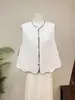Colete Jacquard Tecido Dourado Estilo Retro Chinês Novo Zhi Li, novo modelo outono 2026, gola redonda, colete usável dos dois lados