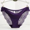 Calcinha feminina de peça única, sem costura, respirável, com renda, em tecido de barreira inferior 981 algodão Ice Silk, modelo sexy de cintura baixa.