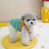 Chaleco de Ropa de Verano para Perros Mascotas para Bichón, Teddy, Pomerania, Caniche, Corgi, con 25 Rayas de Colores y Correas de Borde en Contraste