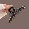 Pinza para el pelo grande con lazo de diamantes de lujo y luz, pinza para el pelo de alta calidad con sensación de tacto, elegante pinza para la parte posterior de la cabeza con diamantes de imitación para mujer