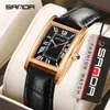 Reloj de Pareja Sanda Live Hot Reloj Cuadrado Vintage de Cuarzo Resistente al Agua Escala Romana Relojes para Hombre y Mujer