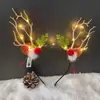 Cuernos Navideños Luminosos Estilo Bosque Pasadores para el Cabello para Niños Accesorios para el Cabello de Ciervo para Adultos Diadema Brillante para Adultos Diademas de Disfraz